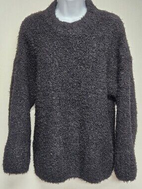 Divided XS Super Stretch Black Fuzzy  Sweater Pullover